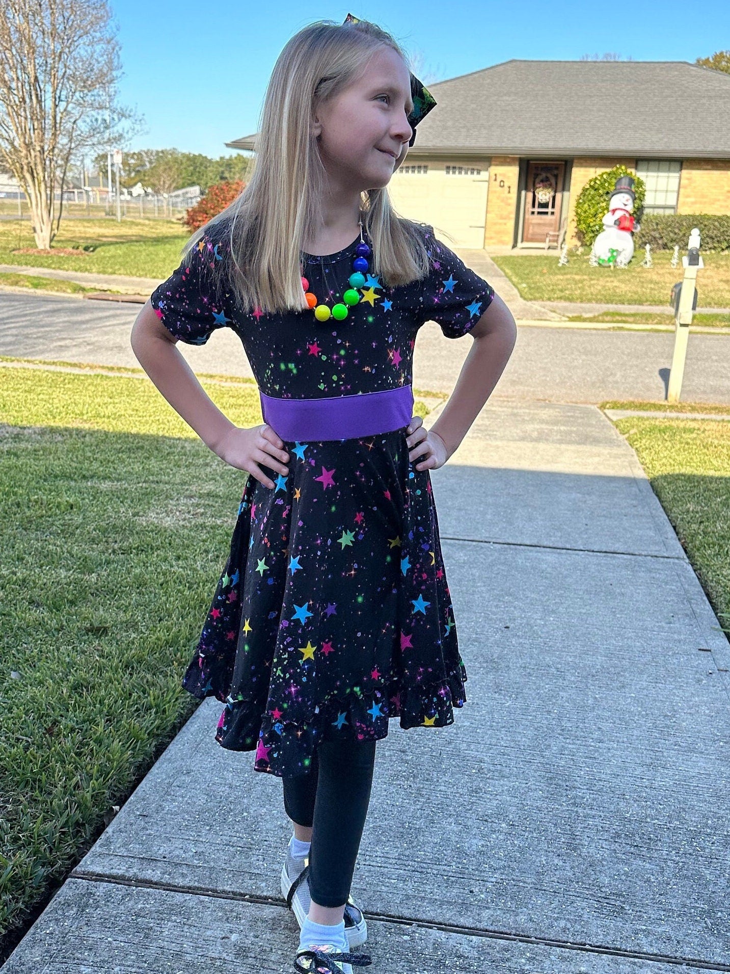 Rainbow Stars Twirl Dress