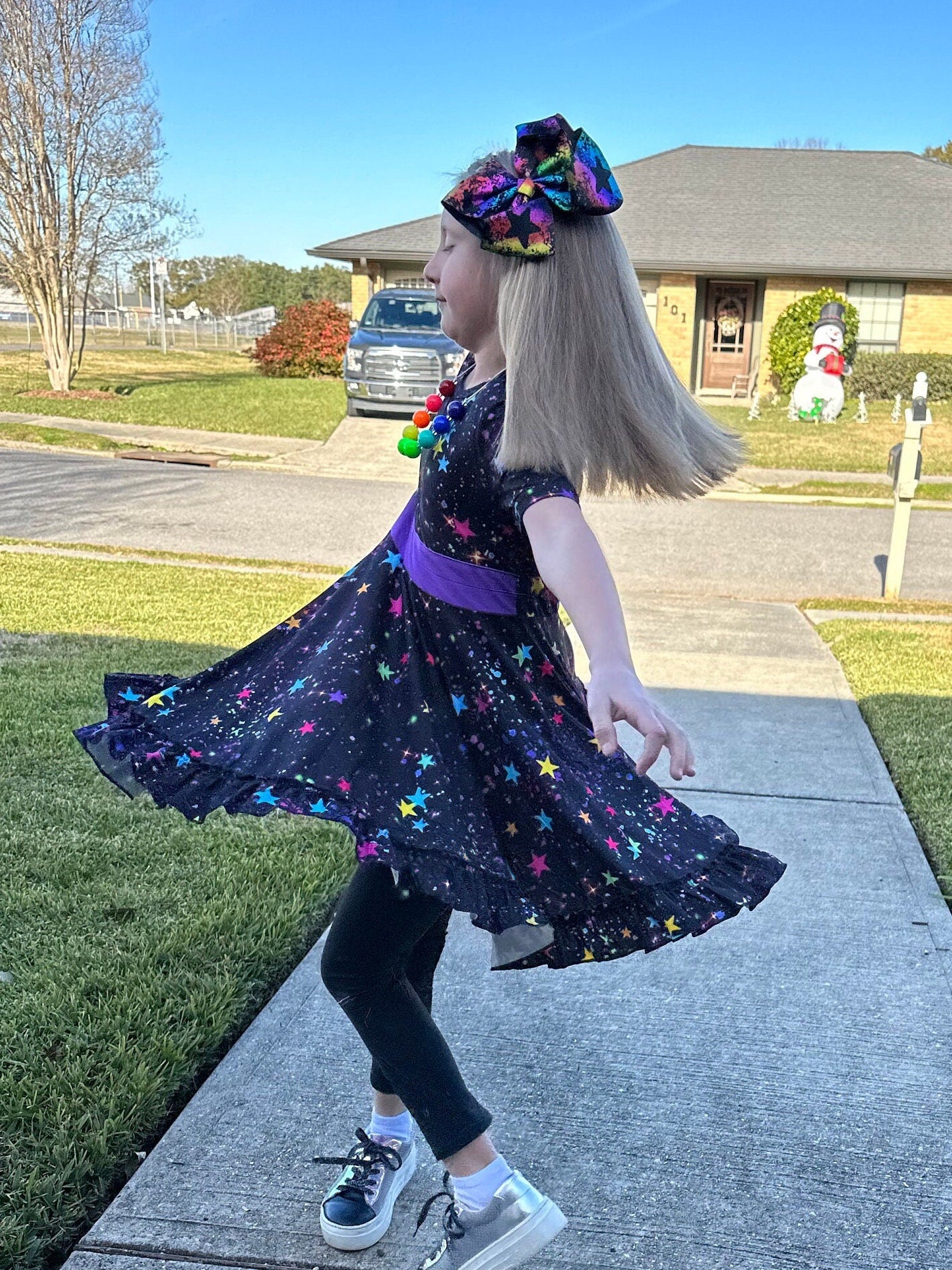 Rainbow Stars Twirl Dress