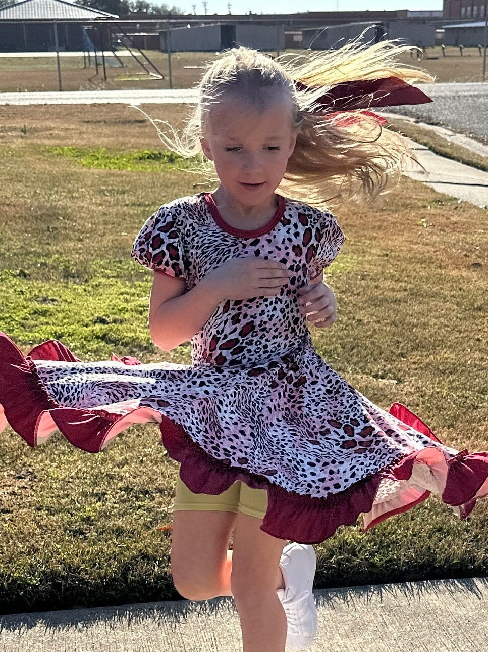 Ruby leopard twirl dress