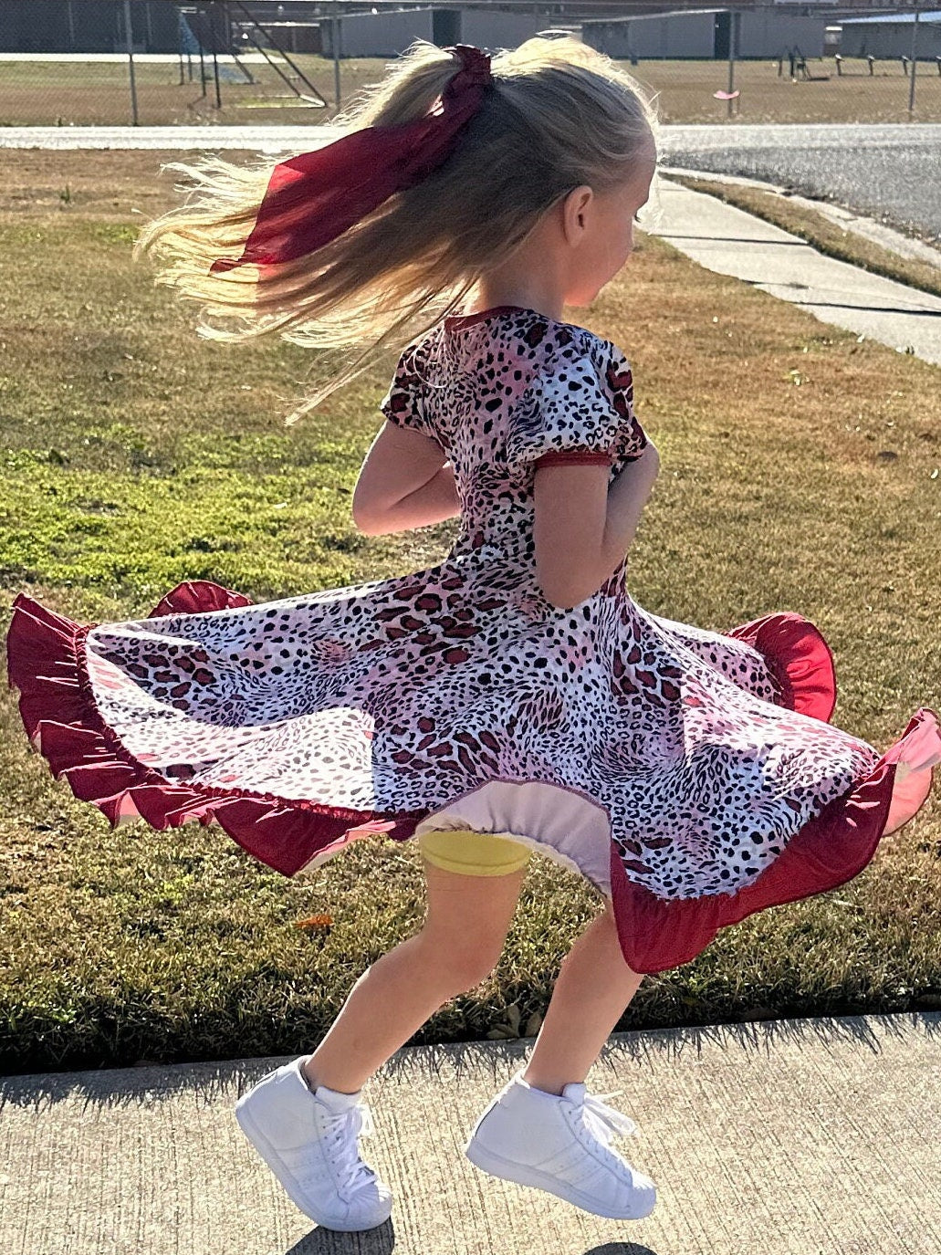 Ruby leopard twirl dress