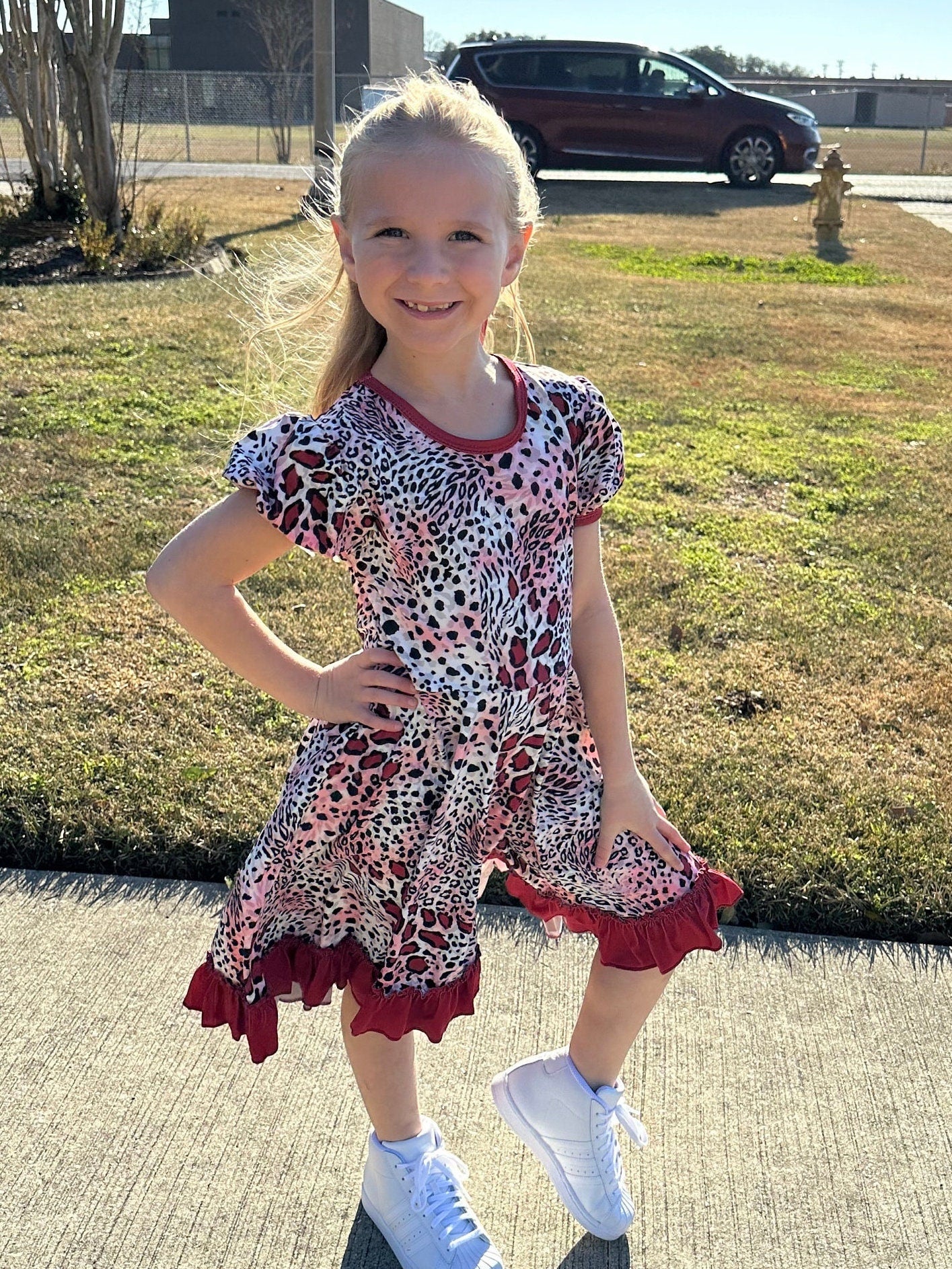 Ruby leopard twirl dress