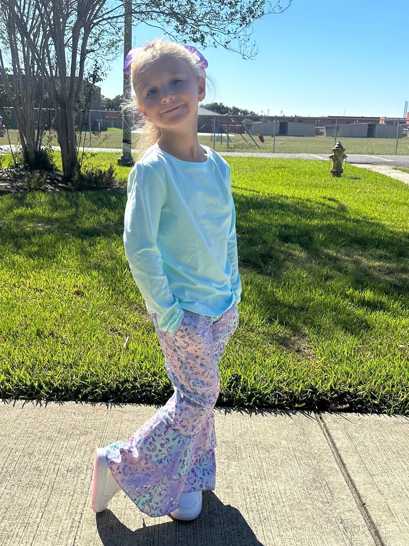 Pastel Ombré Leopard Faux Denim Jeans