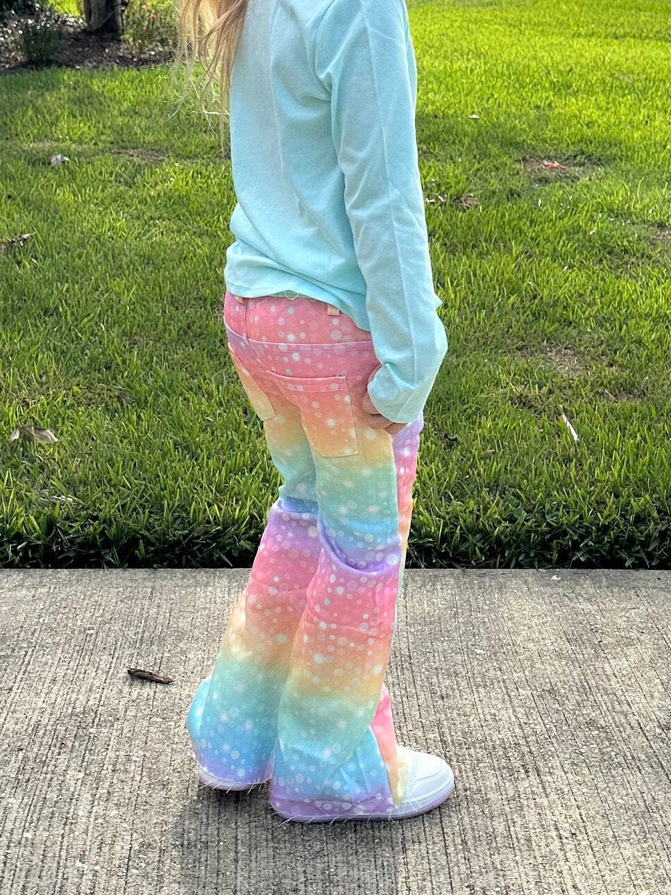 Rainbow Bubbles Faux Denim Jeans