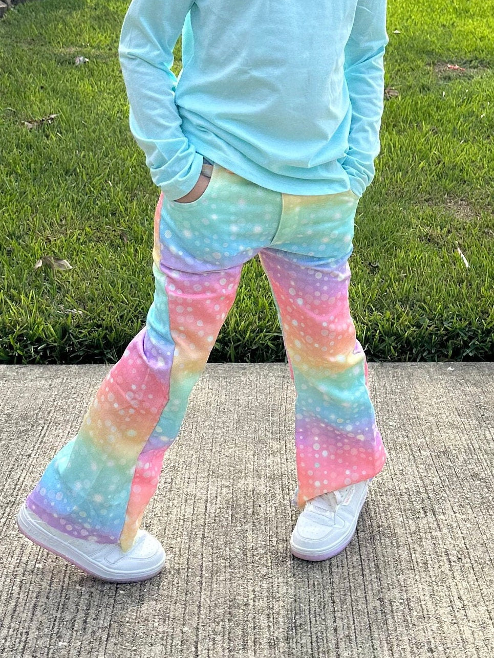 Rainbow Bubbles Faux Denim Jeans