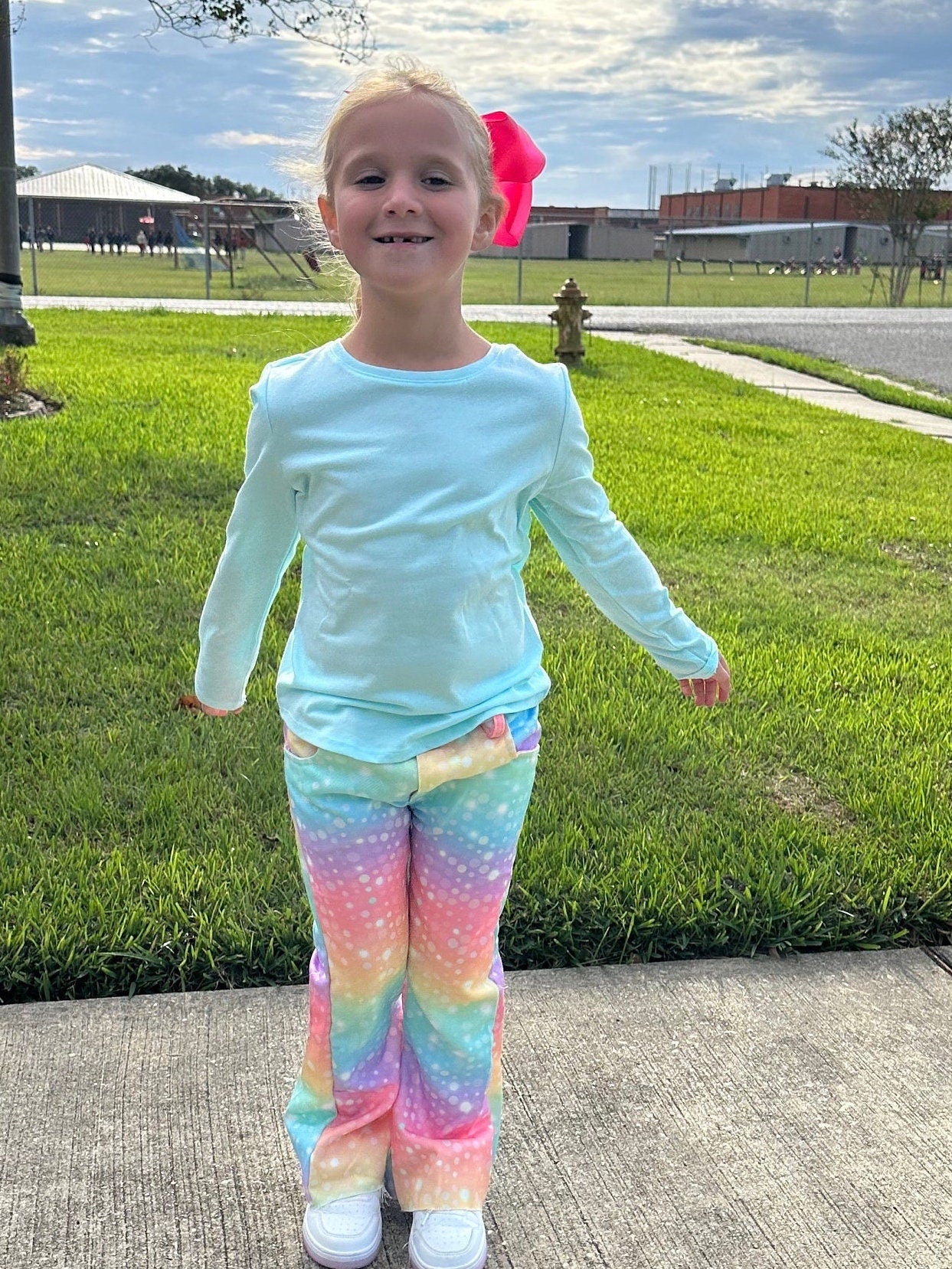 Rainbow Bubbles Faux Denim Jeans