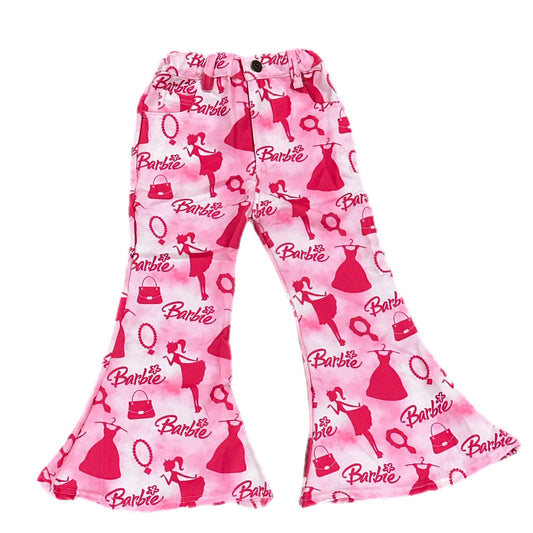 Pink and White Doll Faux Jeans