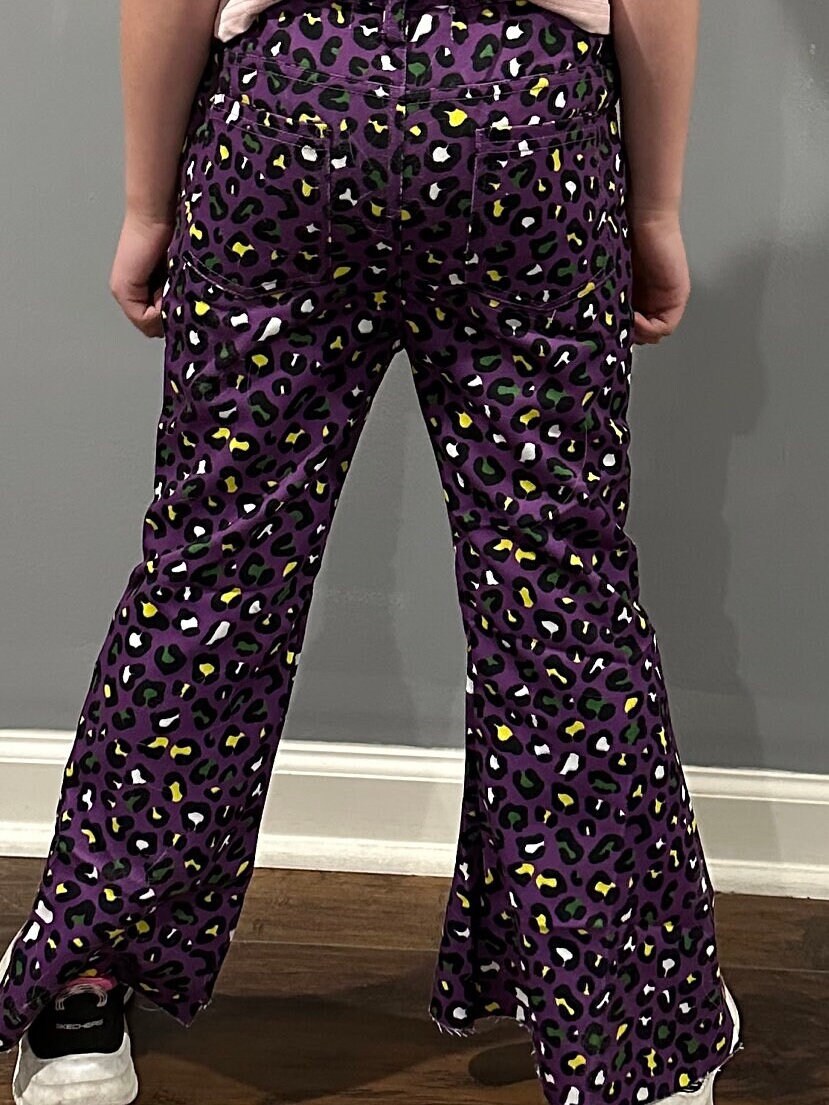 Mardi Gras Leopard Faux Denim Jeans