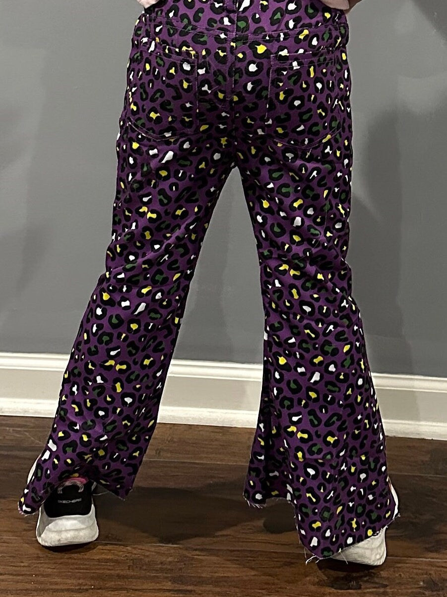 Mardi Gras Leopard Faux Denim Jeans