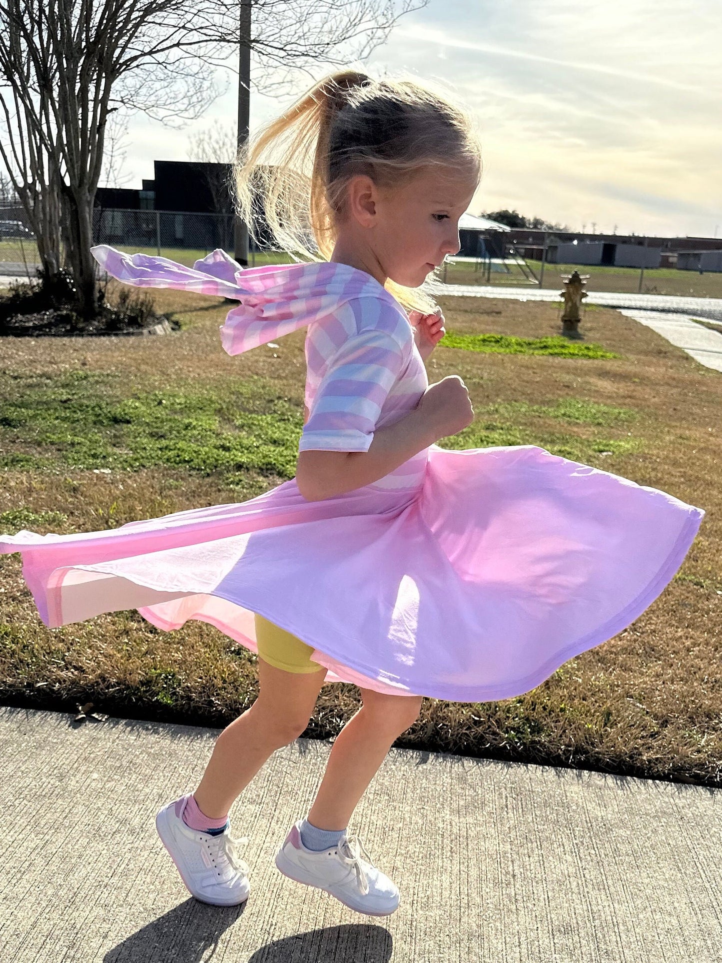 Pink Bunny Eared Twirl Dress