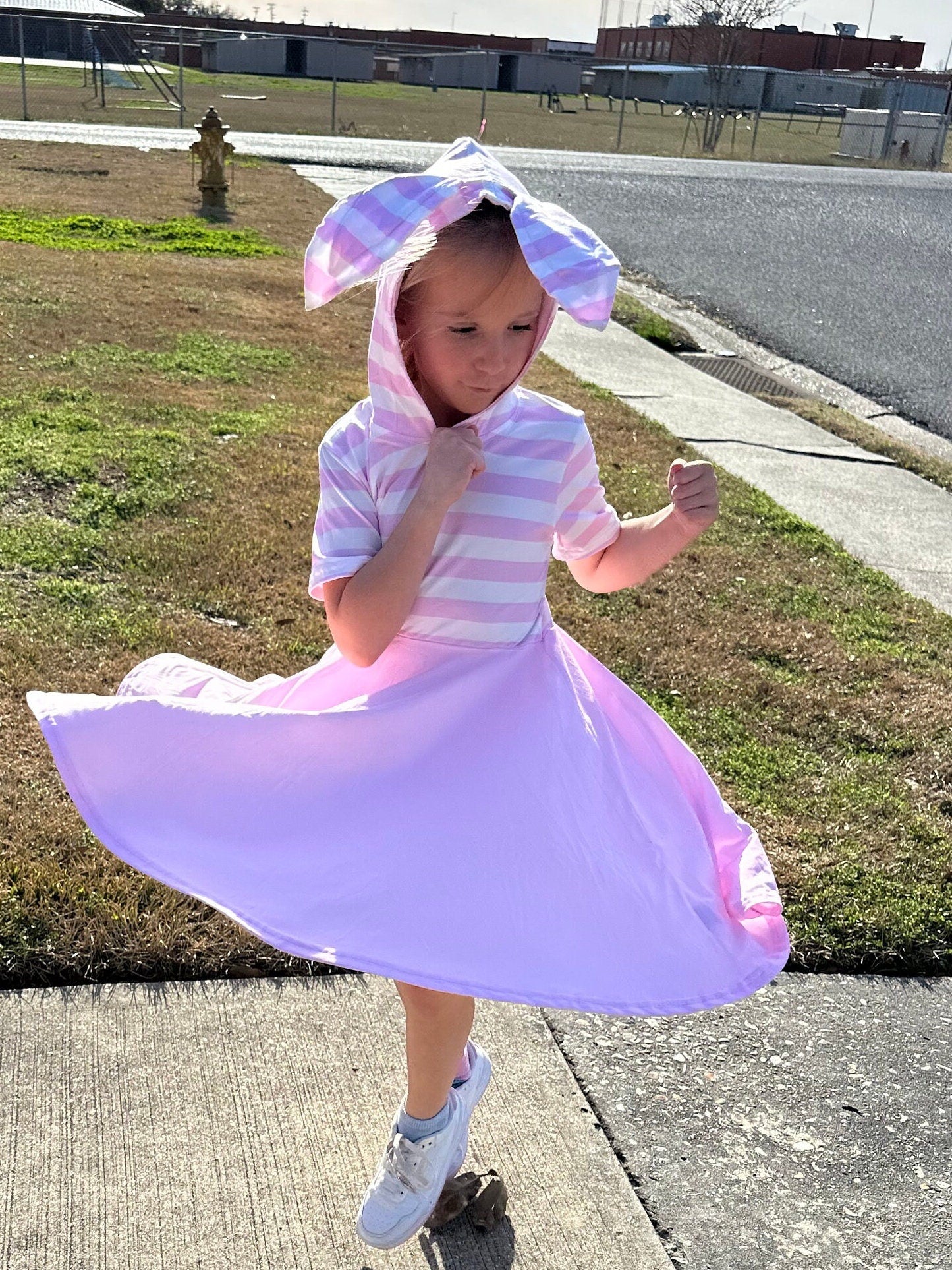 Pink Bunny Eared Twirl Dress