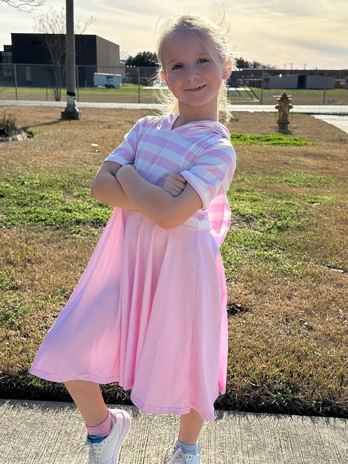 Pink Bunny Eared Twirl Dress