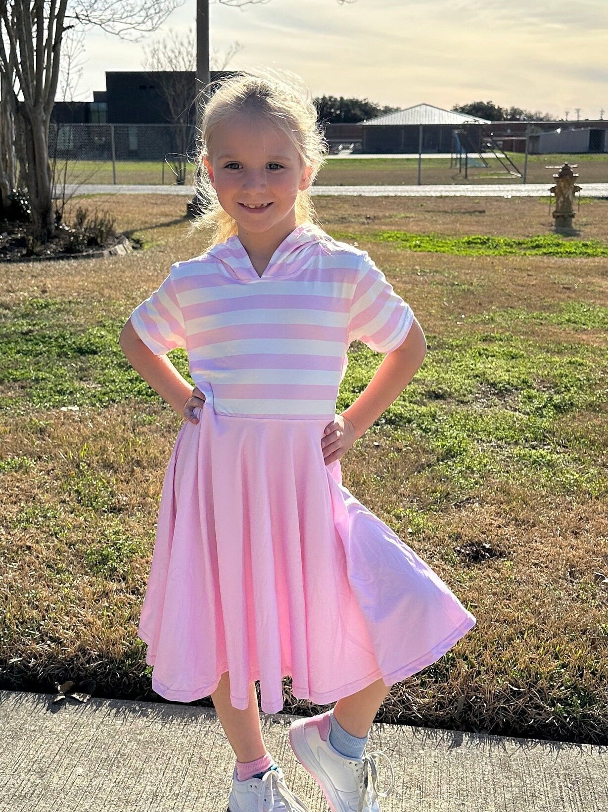 Pink Bunny Eared Twirl Dress