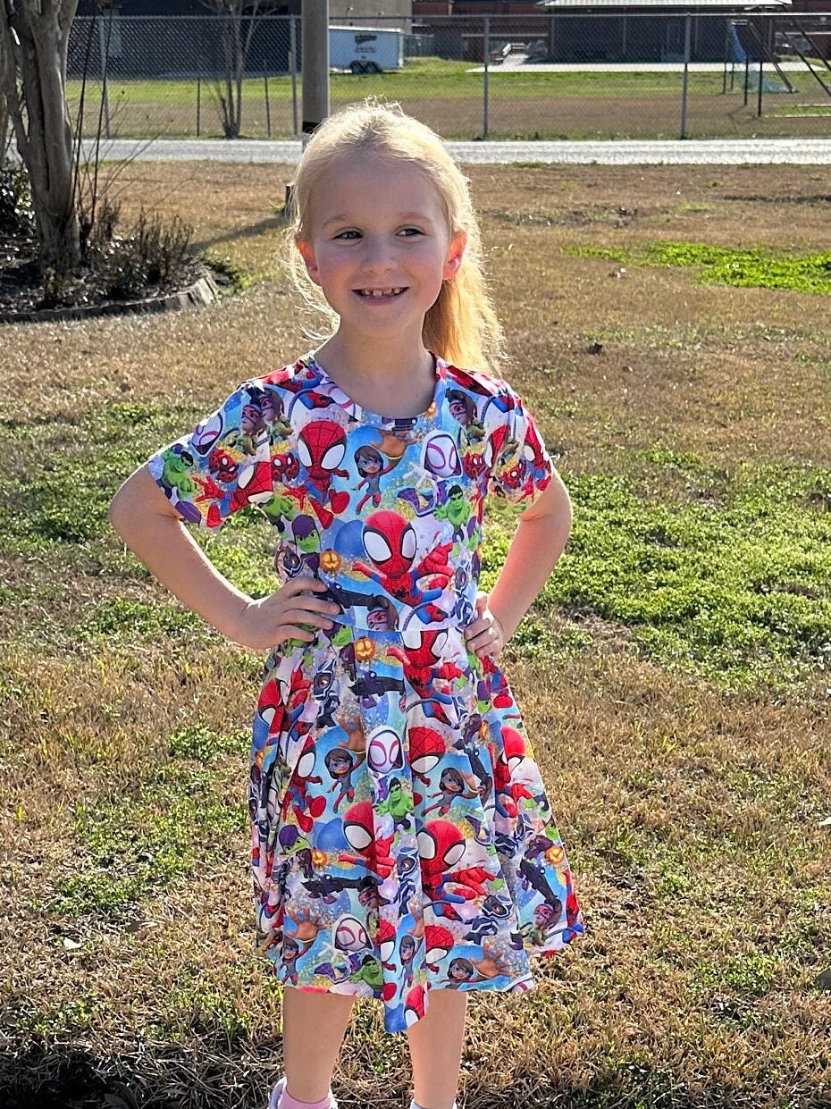 Super Hero friends Twirl Dress