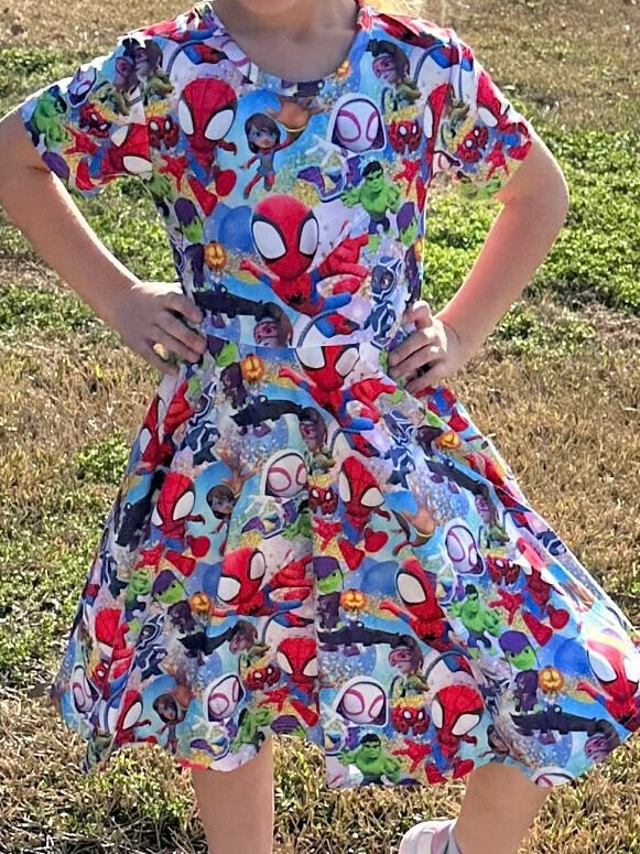 Super Hero friends Twirl Dress