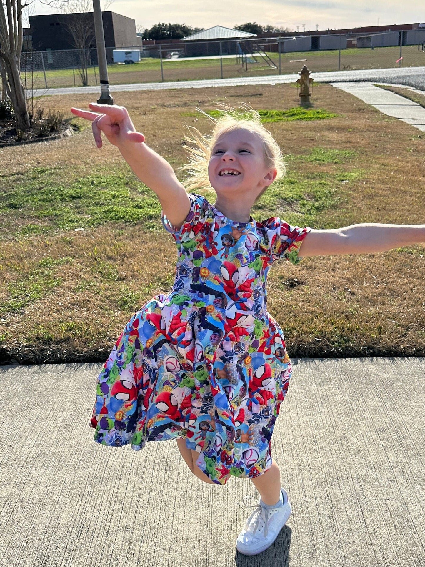 Super Hero friends Twirl Dress