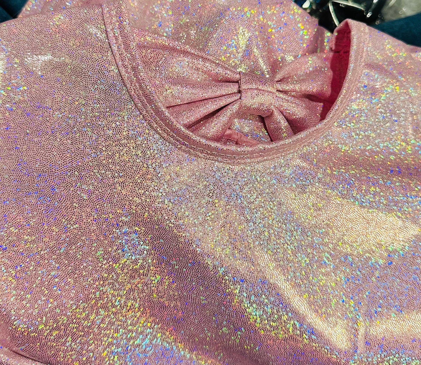 Pink Shimmer Bow Back Twirl Dress
