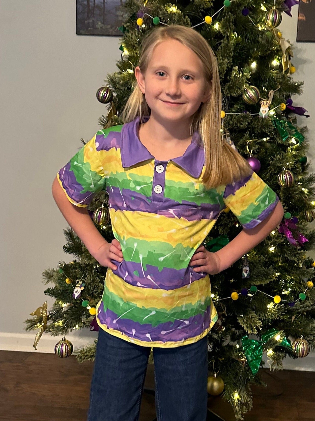 Mardi Gras polo shirt