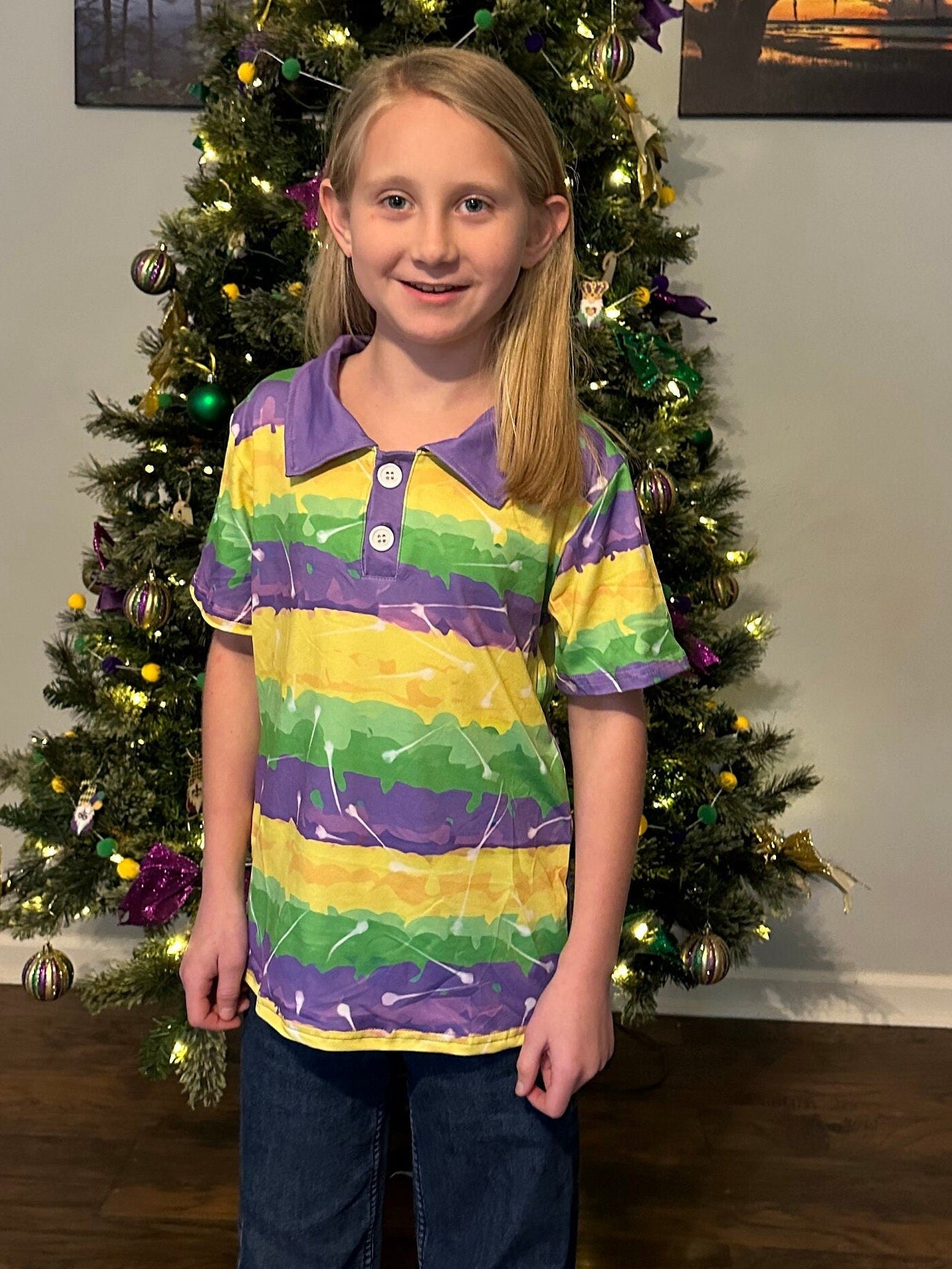 Mardi Gras polo shirt