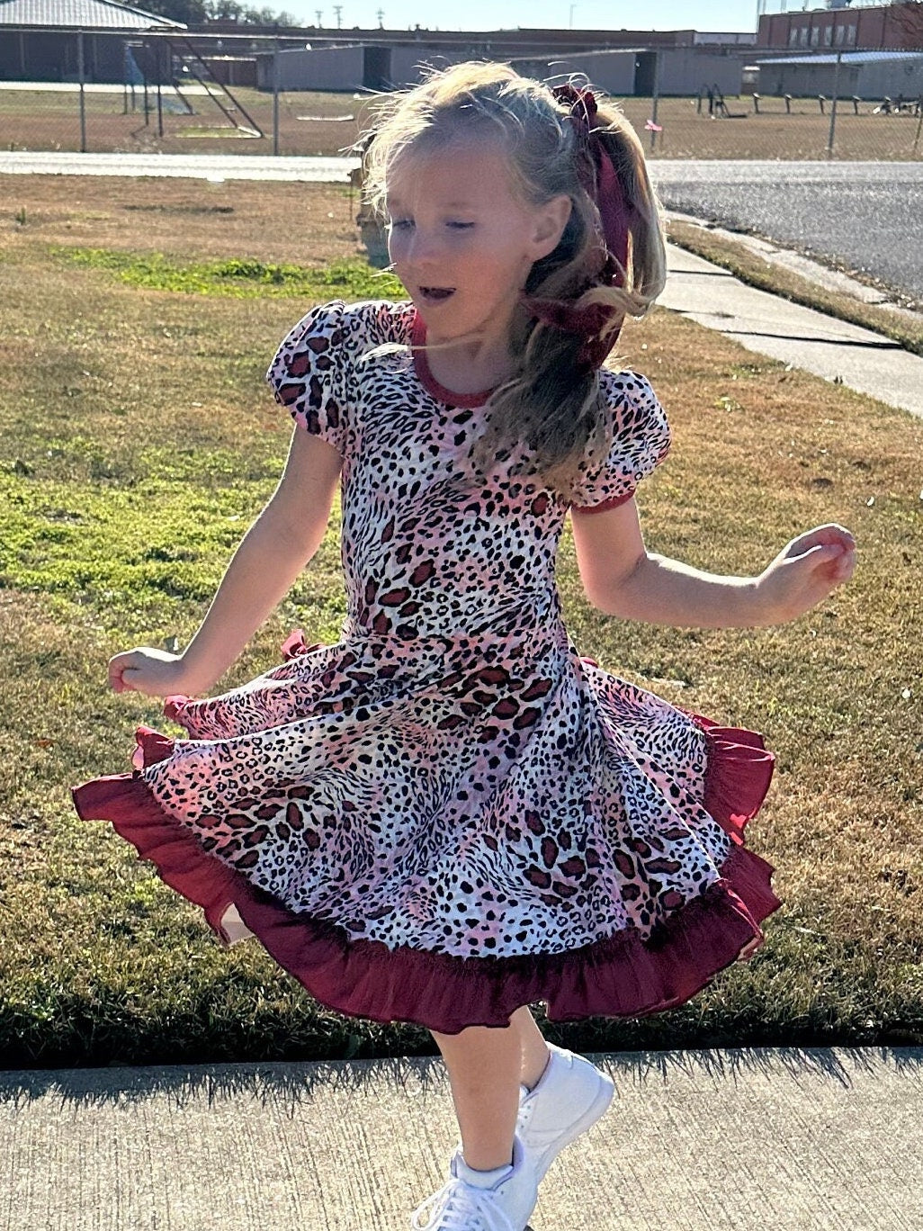 Ruby leopard twirl dress