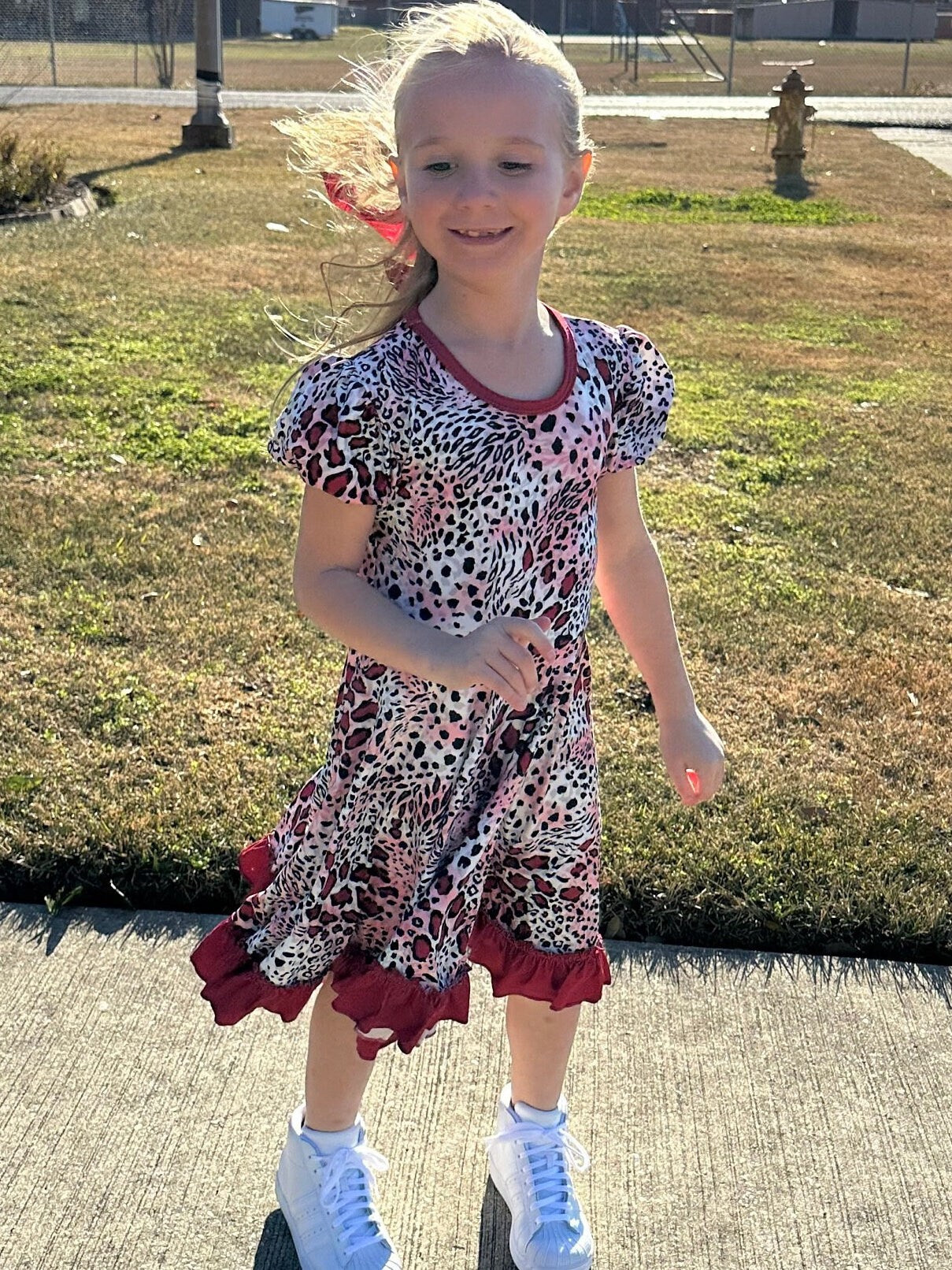 Ruby leopard twirl dress