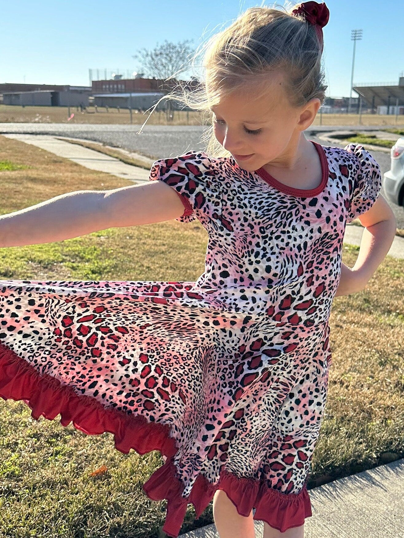 Ruby leopard twirl dress