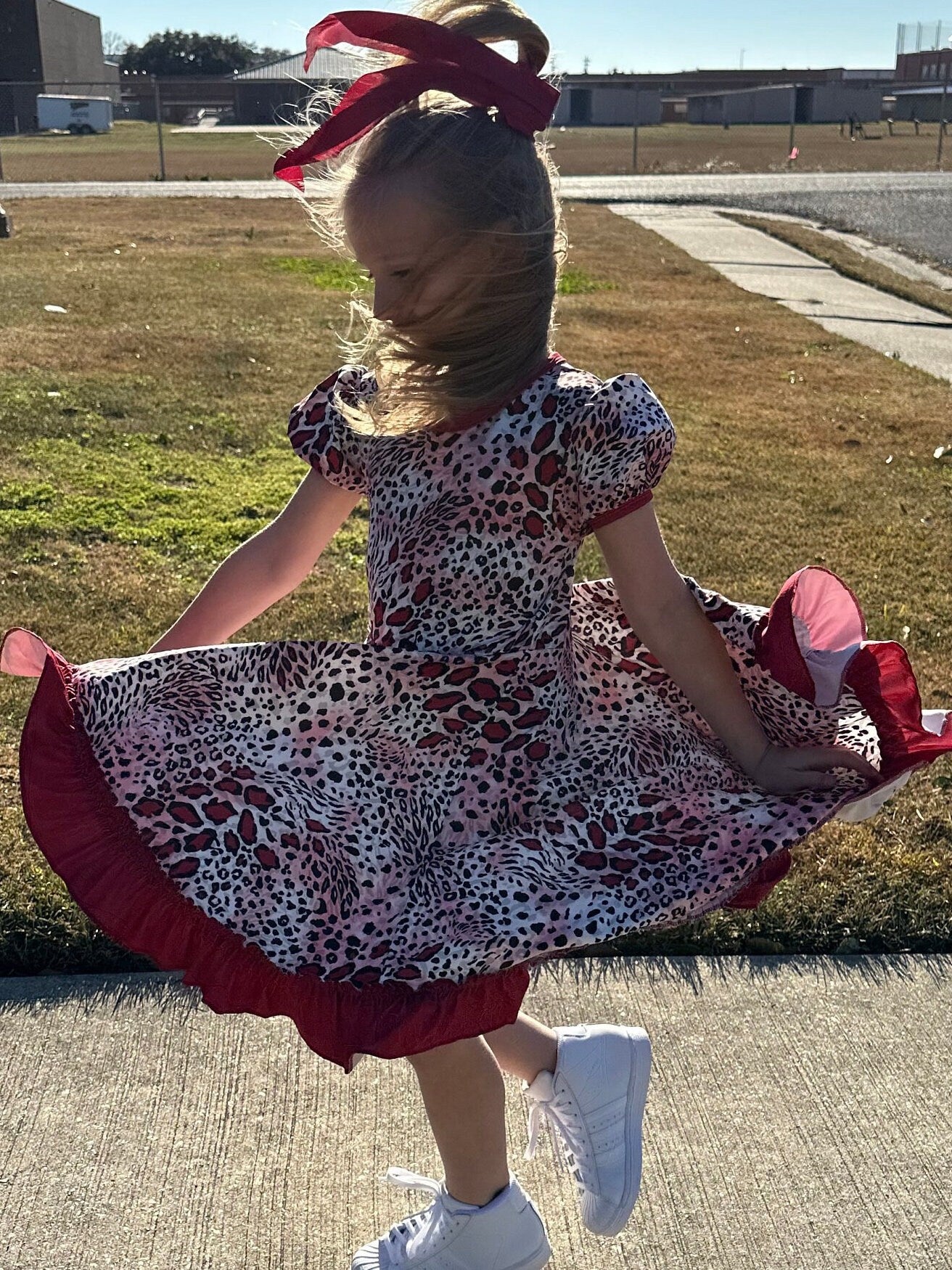 Ruby leopard twirl dress