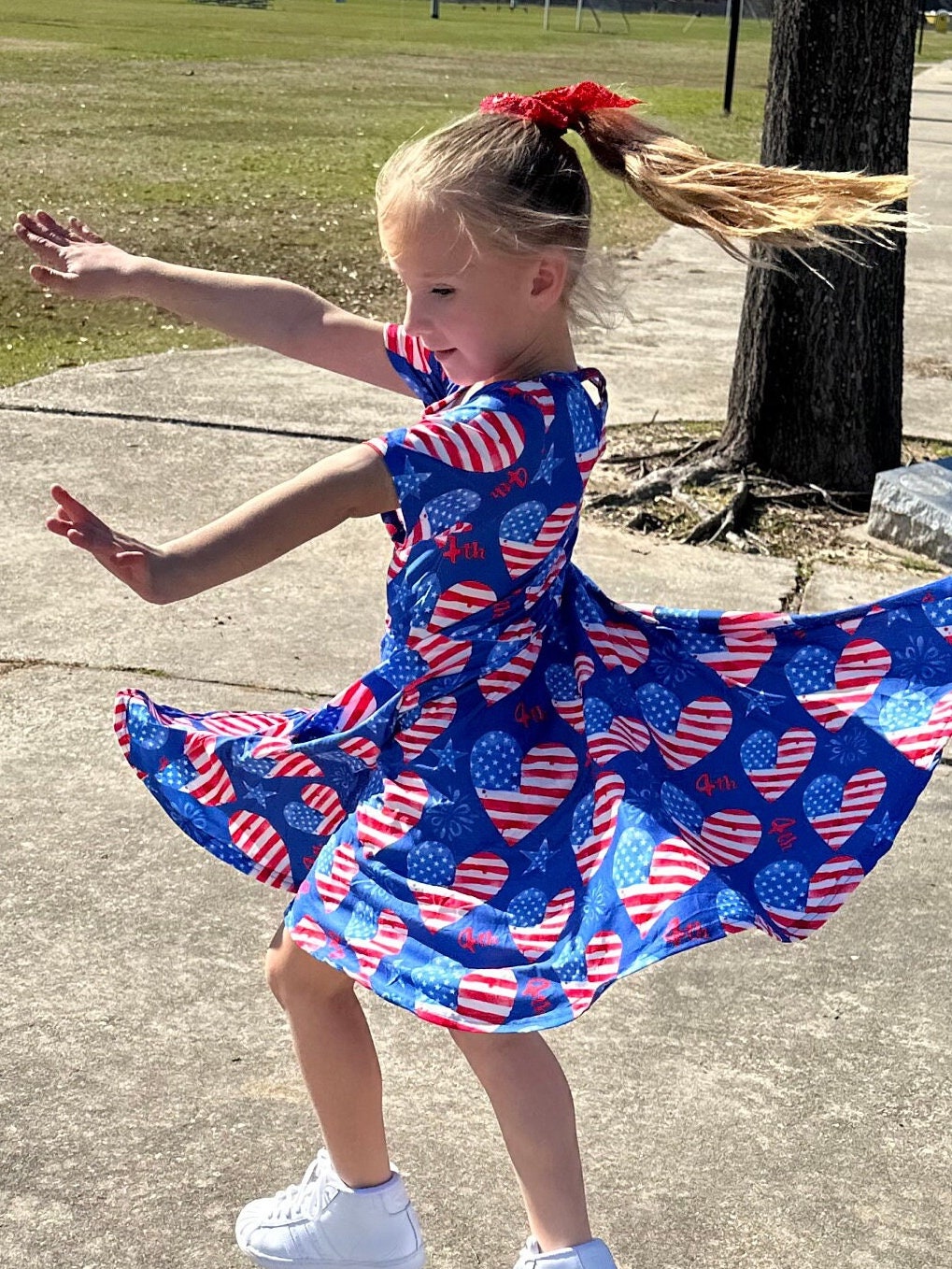 Heart of Flag Twirl Dress