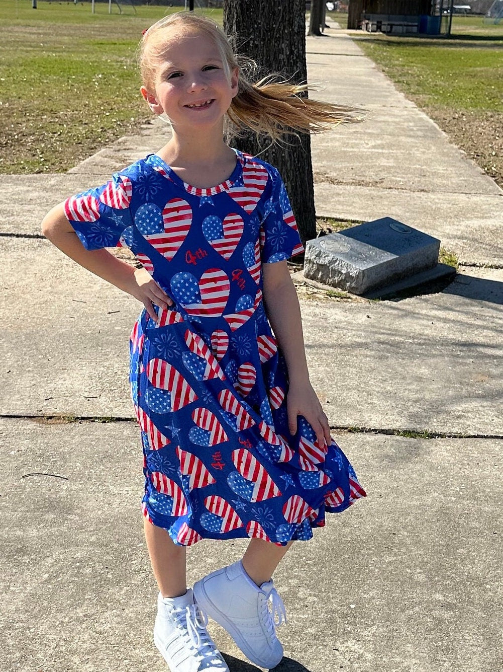 Heart of Flag Twirl Dress