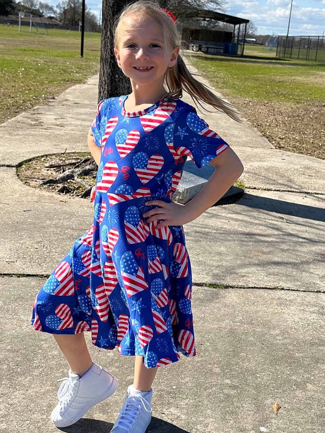 Heart of Flag Twirl Dress