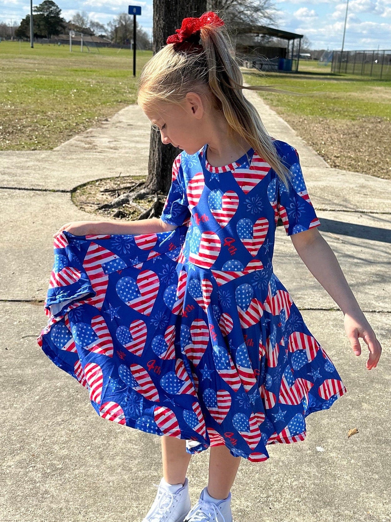 Heart of Flag Twirl Dress