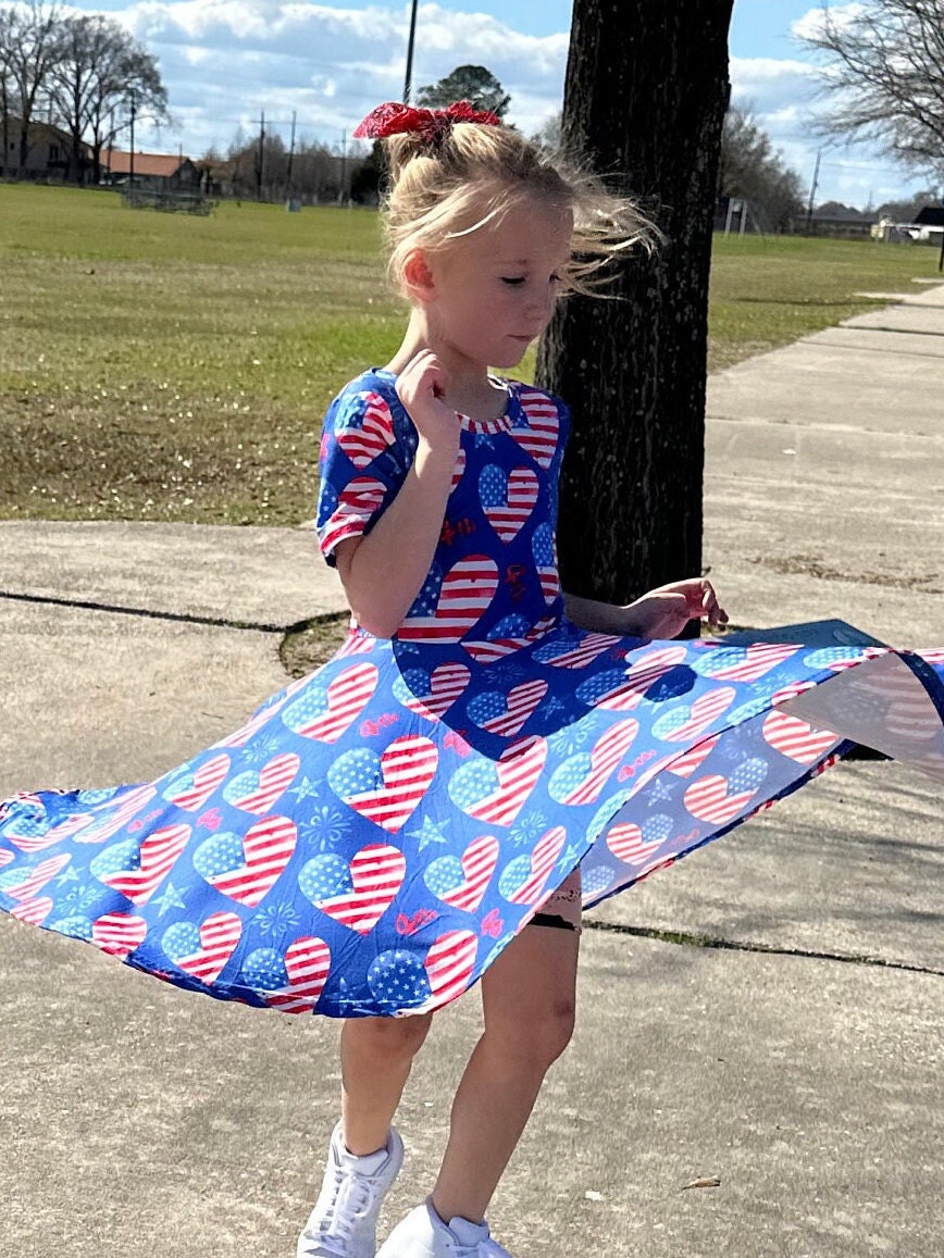 Heart of Flag Twirl Dress