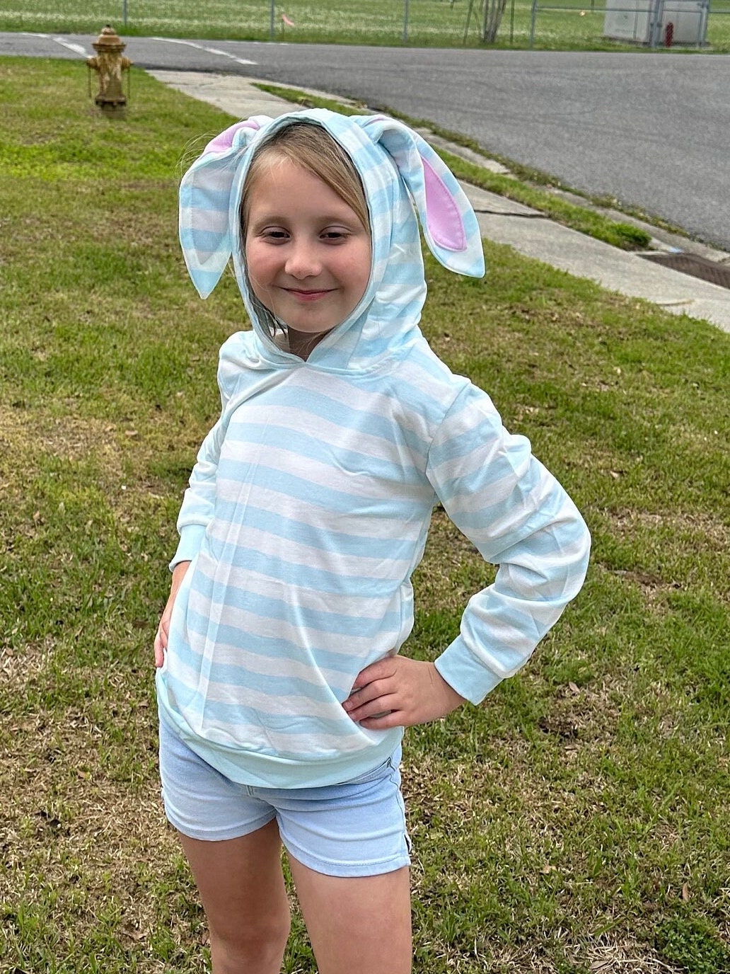 Blue Bunny Eared Hoodie