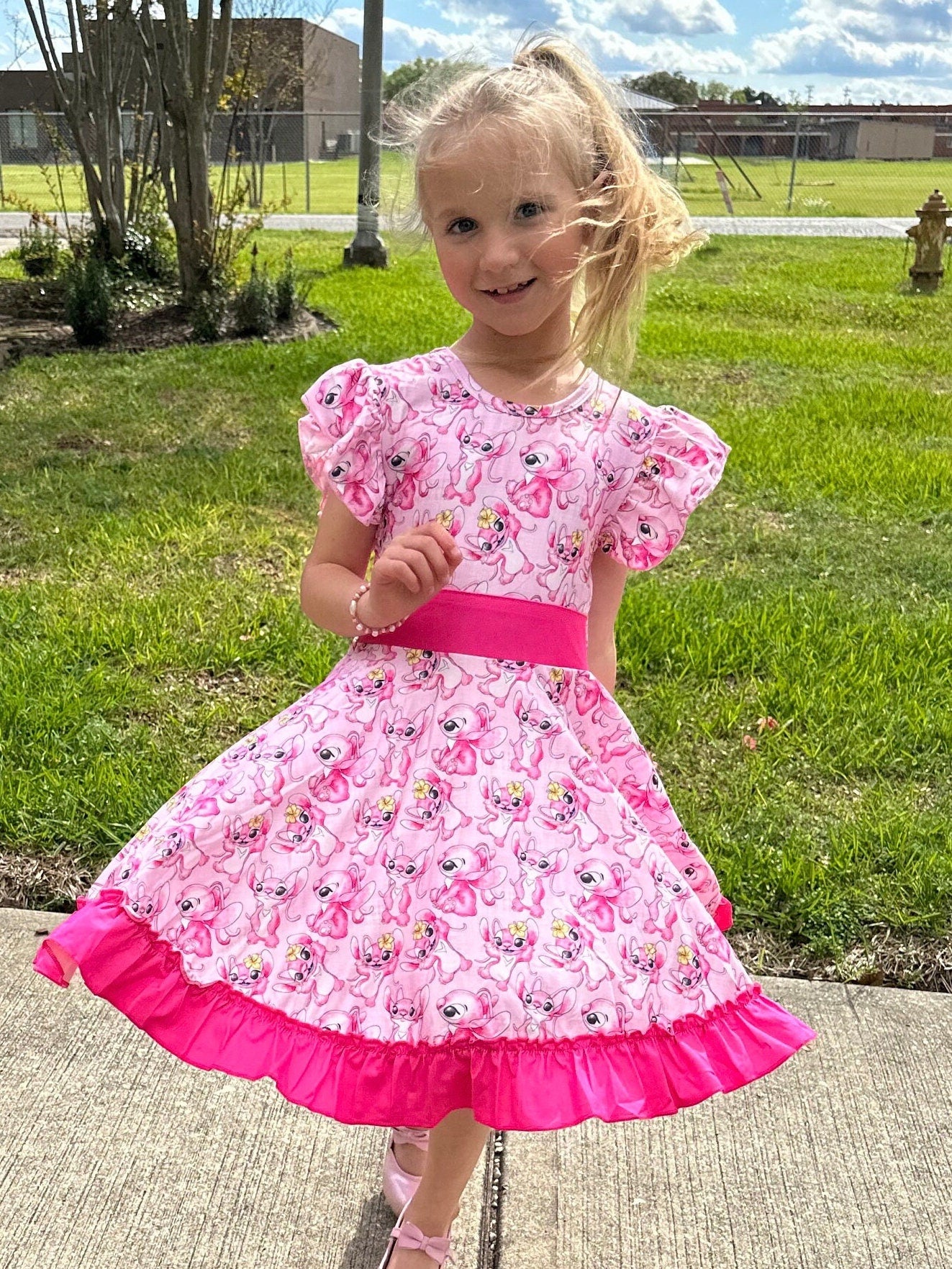 Angel Bow Back Twirl Dress