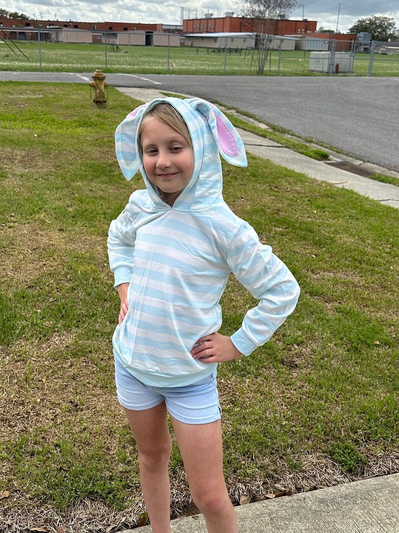 Blue Bunny Eared Hoodie