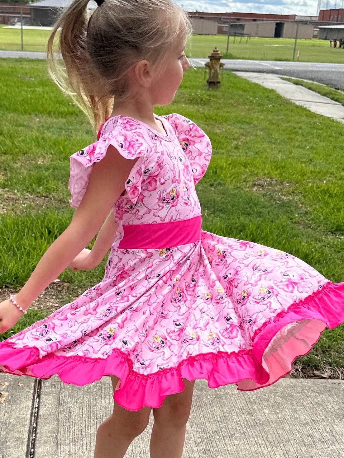 Angel Bow Back Twirl Dress