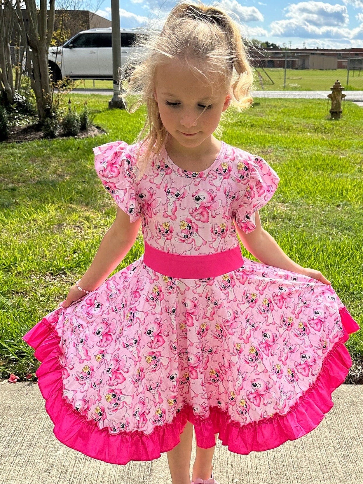 Angel Bow Back Twirl Dress