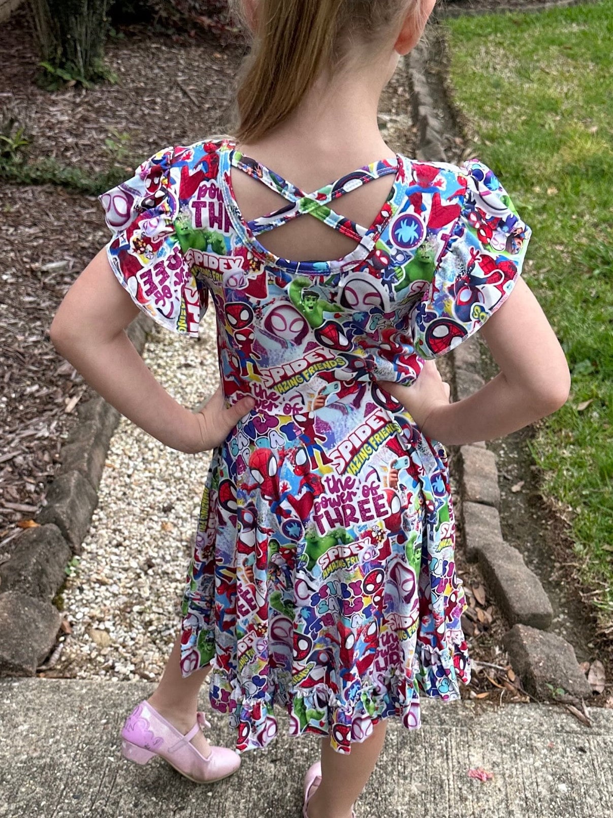 Super Hero and Friends Crossback twirl dress