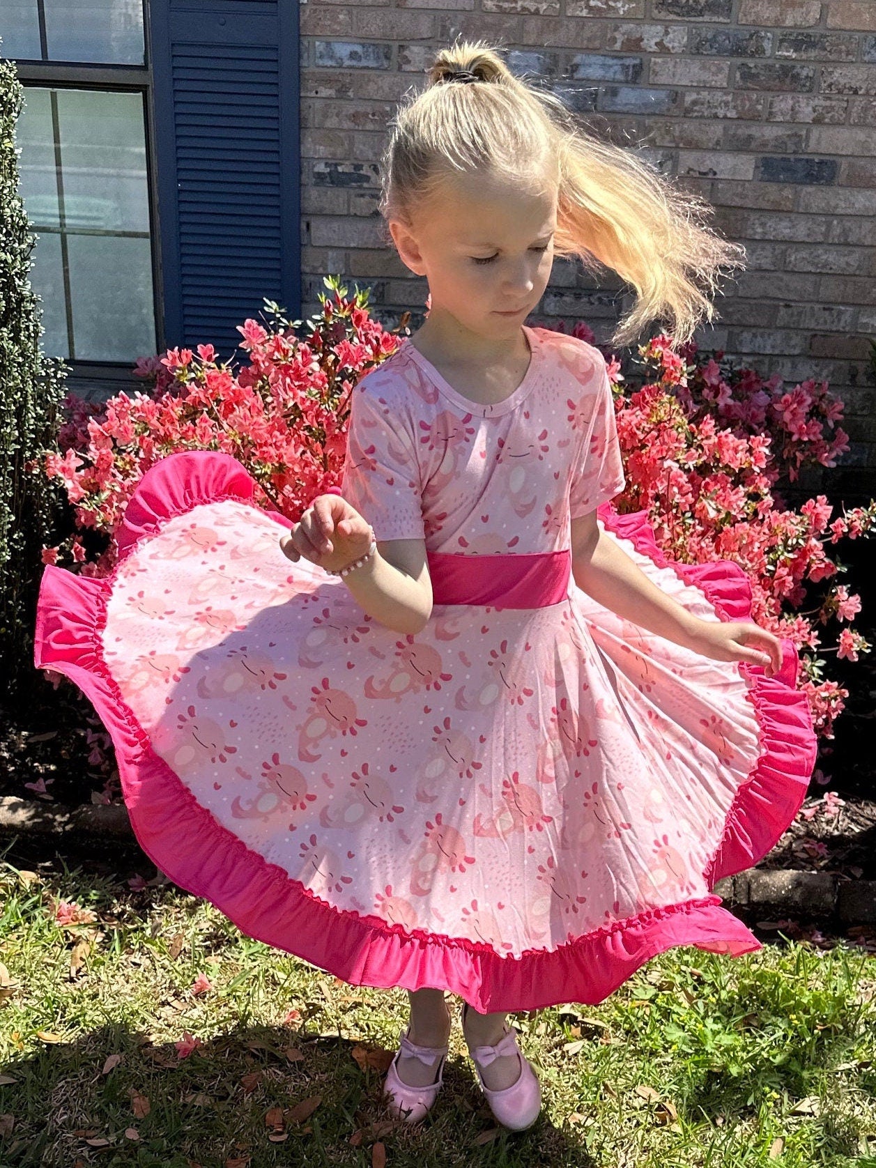 Pink Axolotl Twirl Dress