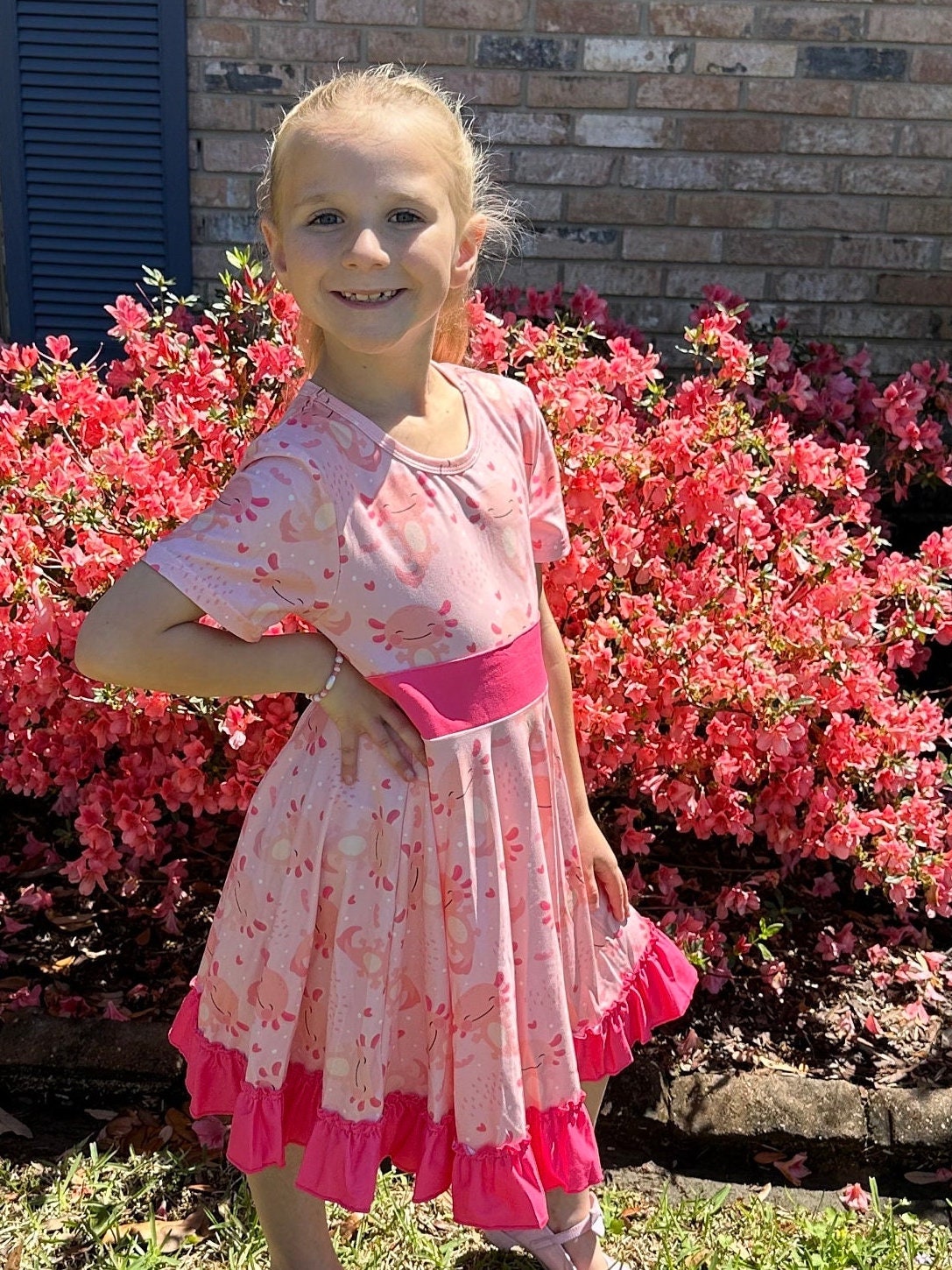 Pink Axolotl Twirl Dress