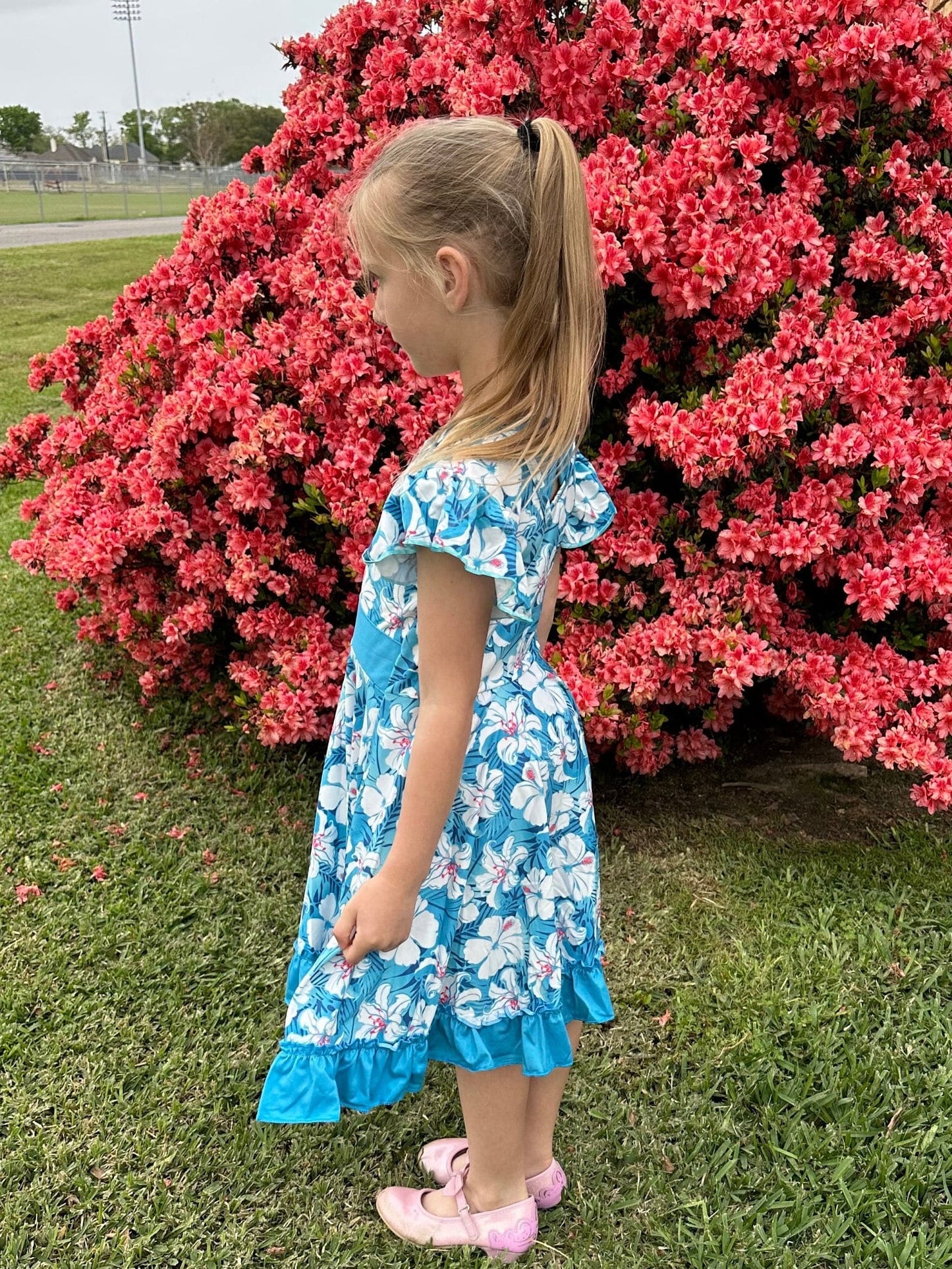 Hibiscus Bow Back Twirl Dress