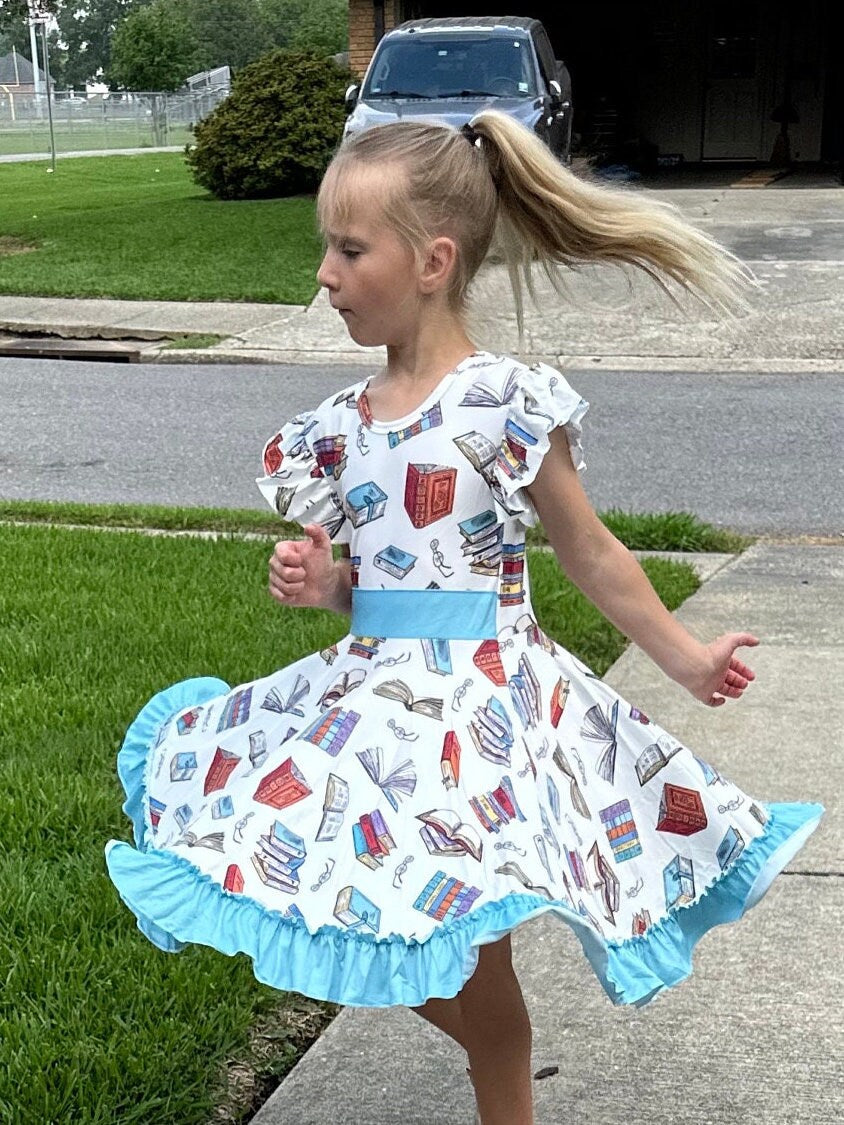 Book Lovers Bow Back Twirl Dress