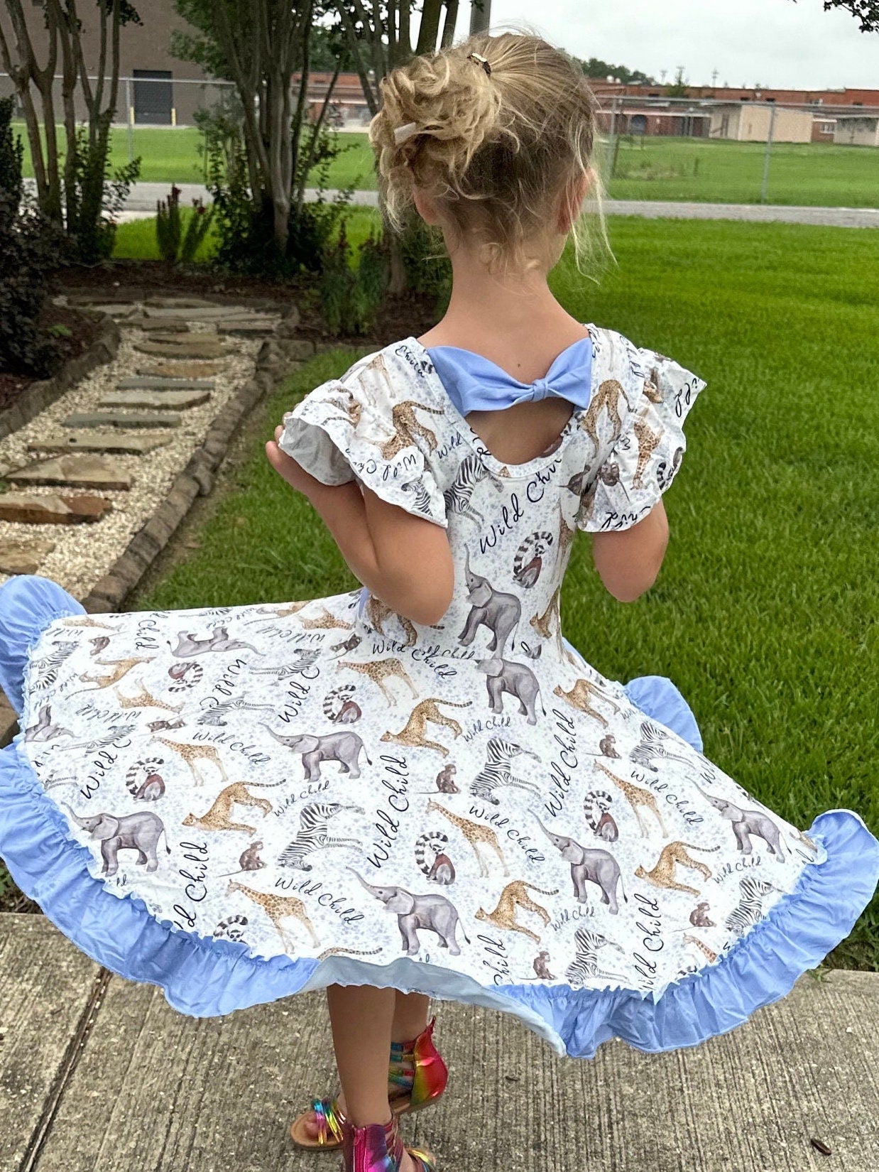 Wild Zoo Days Bow Back Twirl Dress