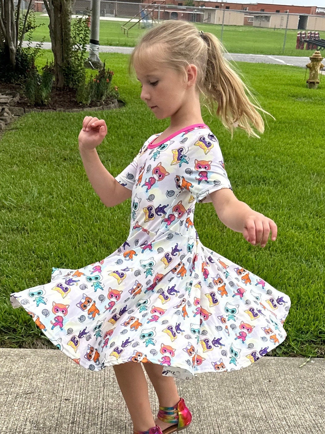 Crossback Super Kittens Twirl Dress