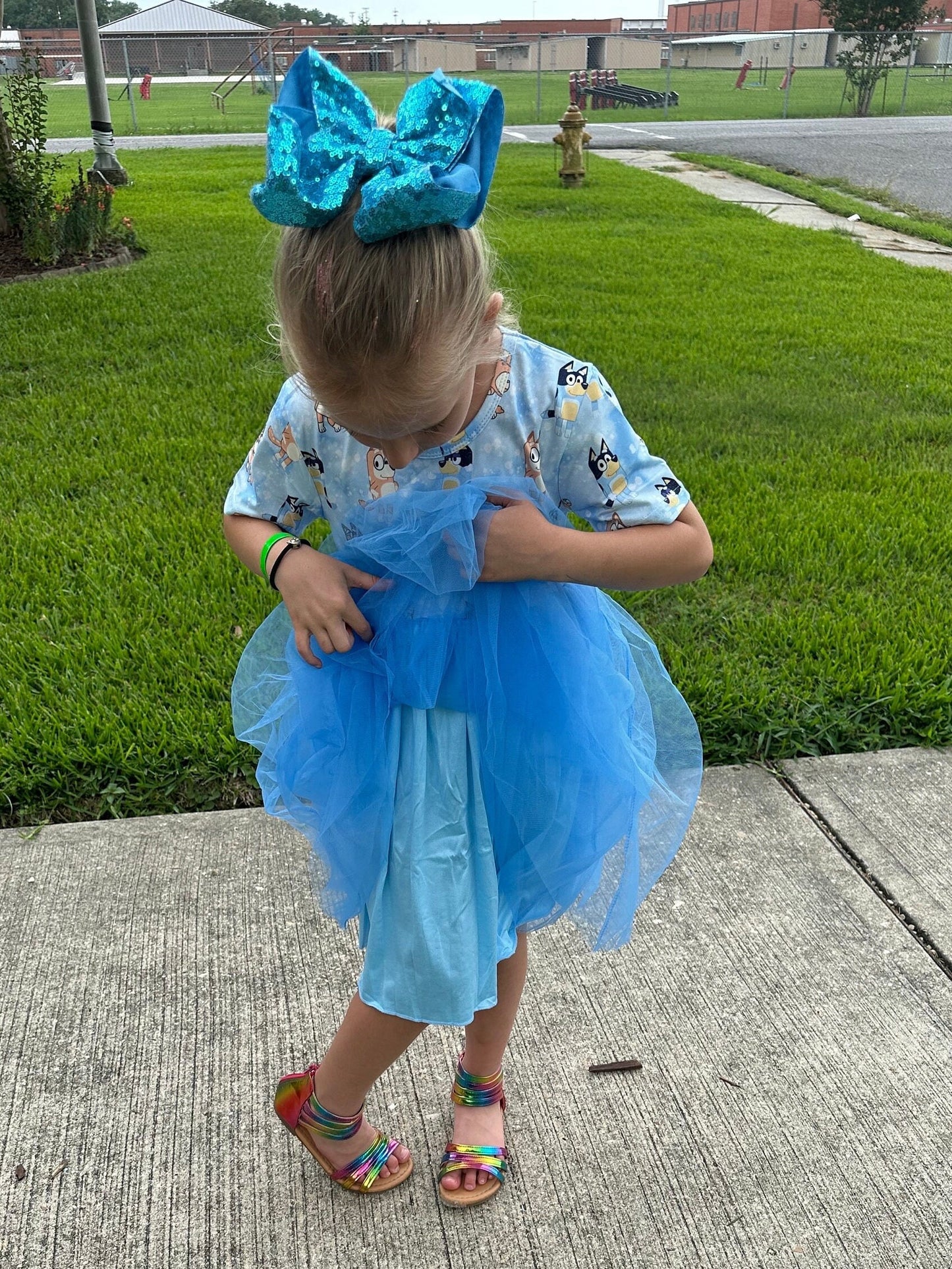 Blue Dog Tulle Twirl Dress