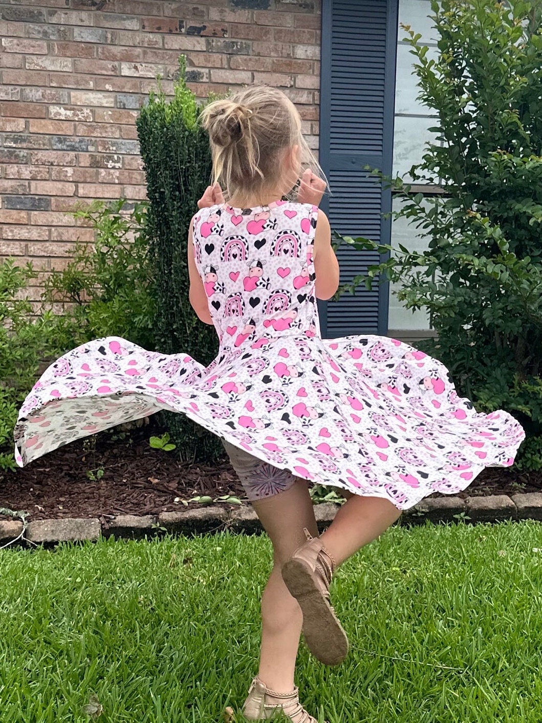 Rainbows and Cows Twirl Tank