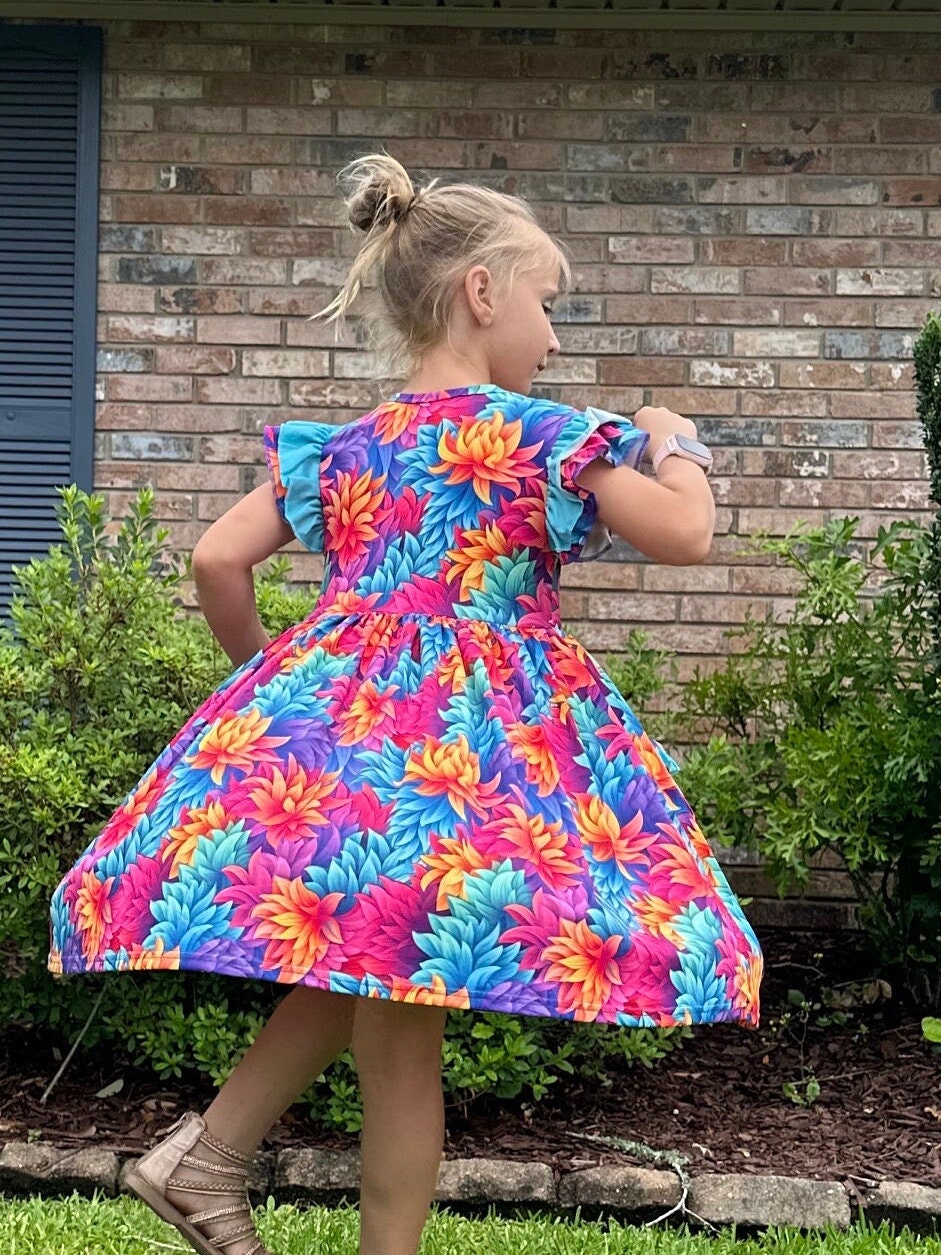 Floral Flutter Twirl Dress