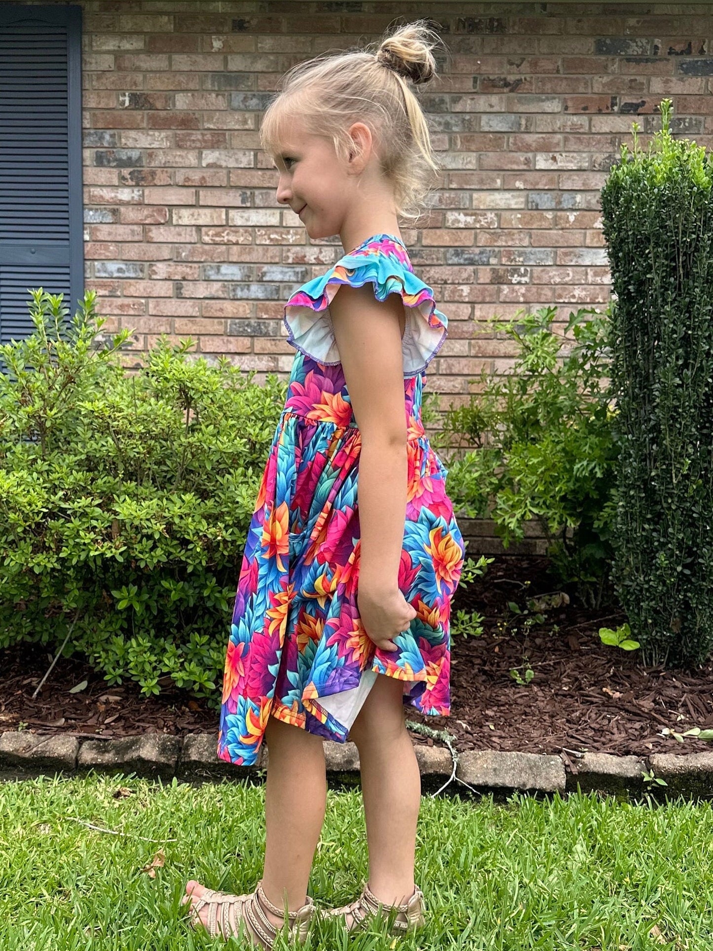 Floral Flutter Twirl Dress