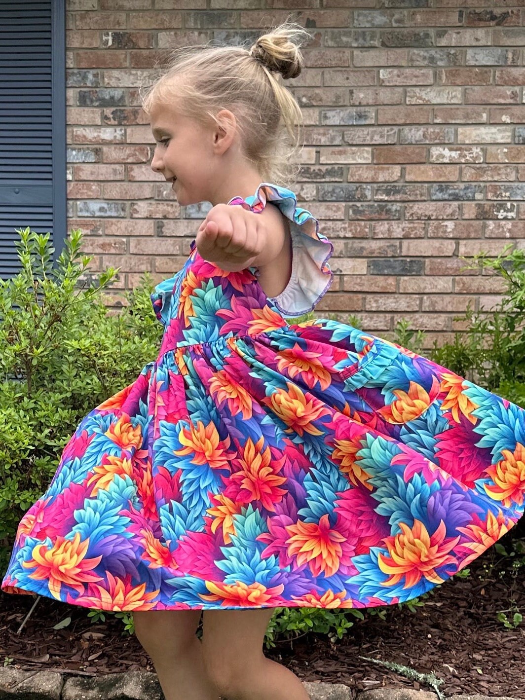 Floral Flutter Twirl Dress