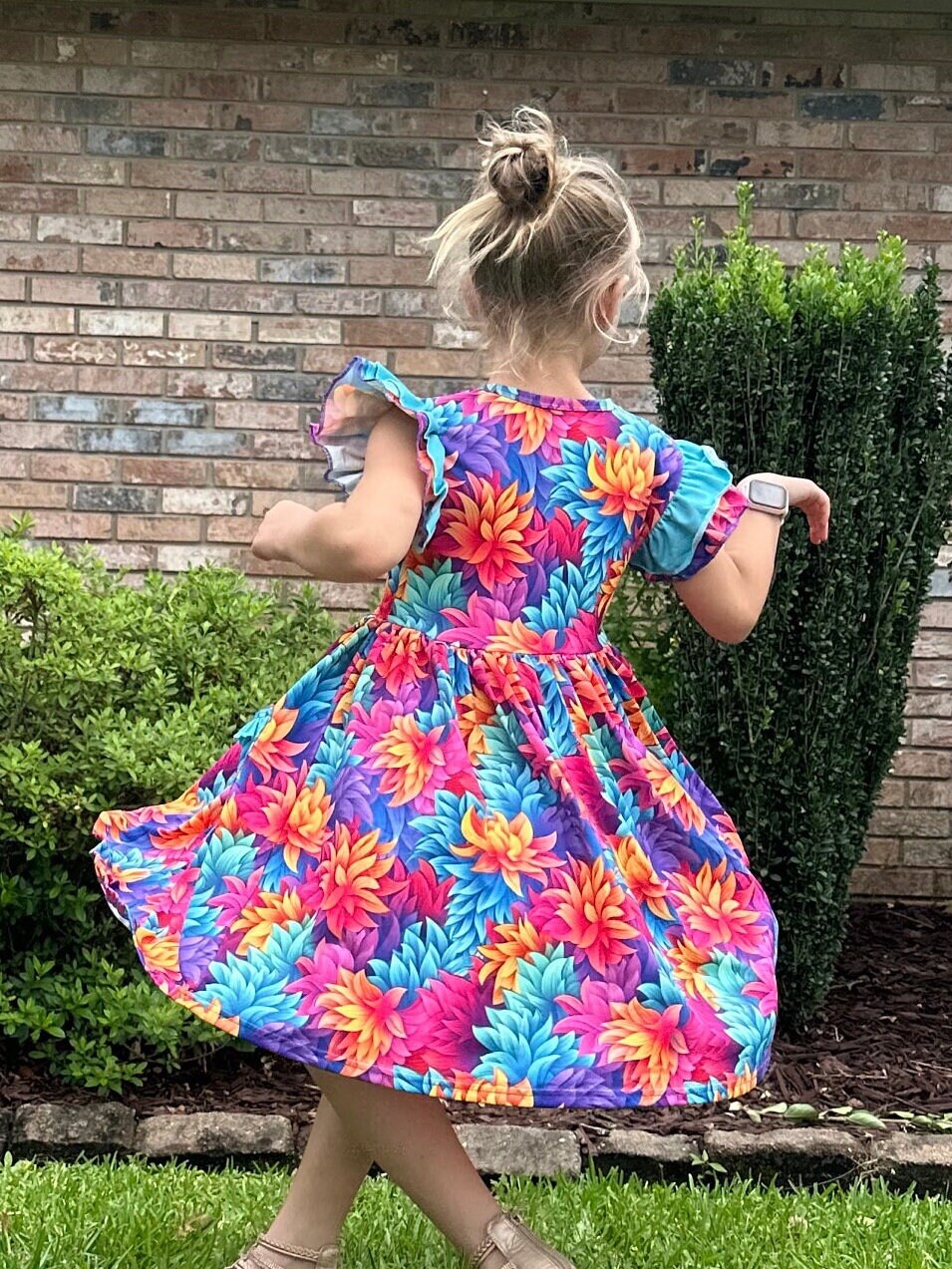 Floral Flutter Twirl Dress