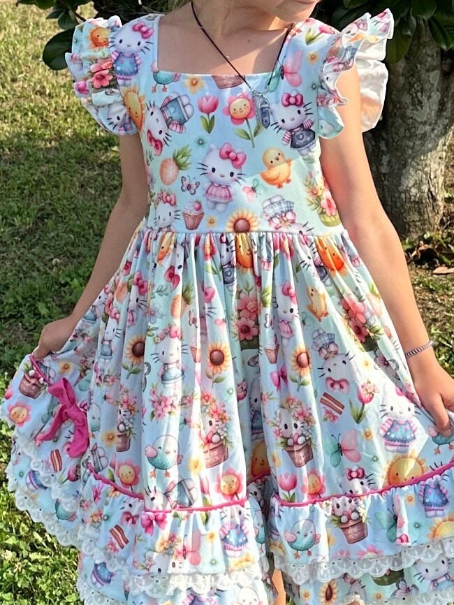 Ruffles and Lace Kawaii Cat Twirl Dress